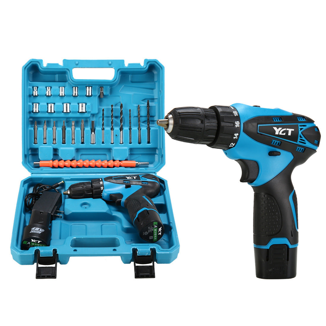 Trusa Bormasina 36V cu 2 acumulatori si incarcator + Accesorii