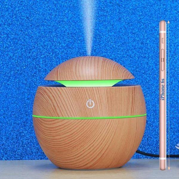 Umidificator de aer cu ultrasunete, Aromaterapie cu LED, 130 ml - HaiAcum.ro