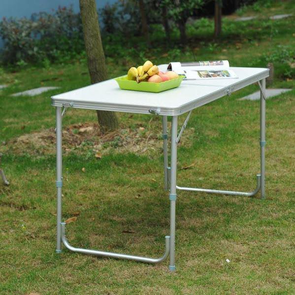 Masuta pliabila picnic din aluminiu, tip servieta, 60 x 120 cm