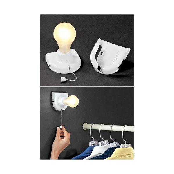 Set 8 mini-becuri reglabile cu led fara fir cu intrerupator Handy Bulb