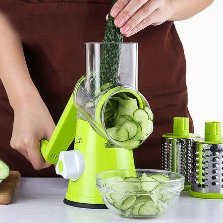 Razatoare manuala pentru legume Tabletop Drum Grater, 3 lame interschimbabile - HaiAcum.ro