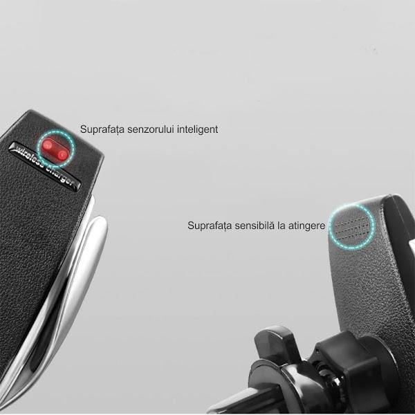Incarcator auto Wireless cu senzor inteligent si Fast Charger