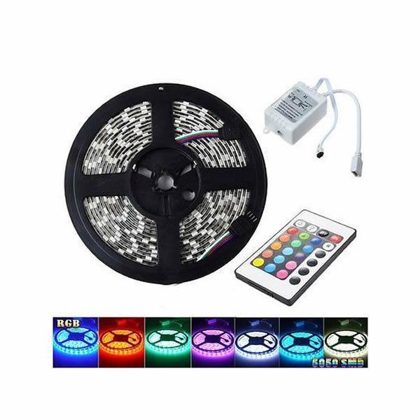 Banda LED 5050 RGB multicolor cu telecomanda, 5 metri, 72W
